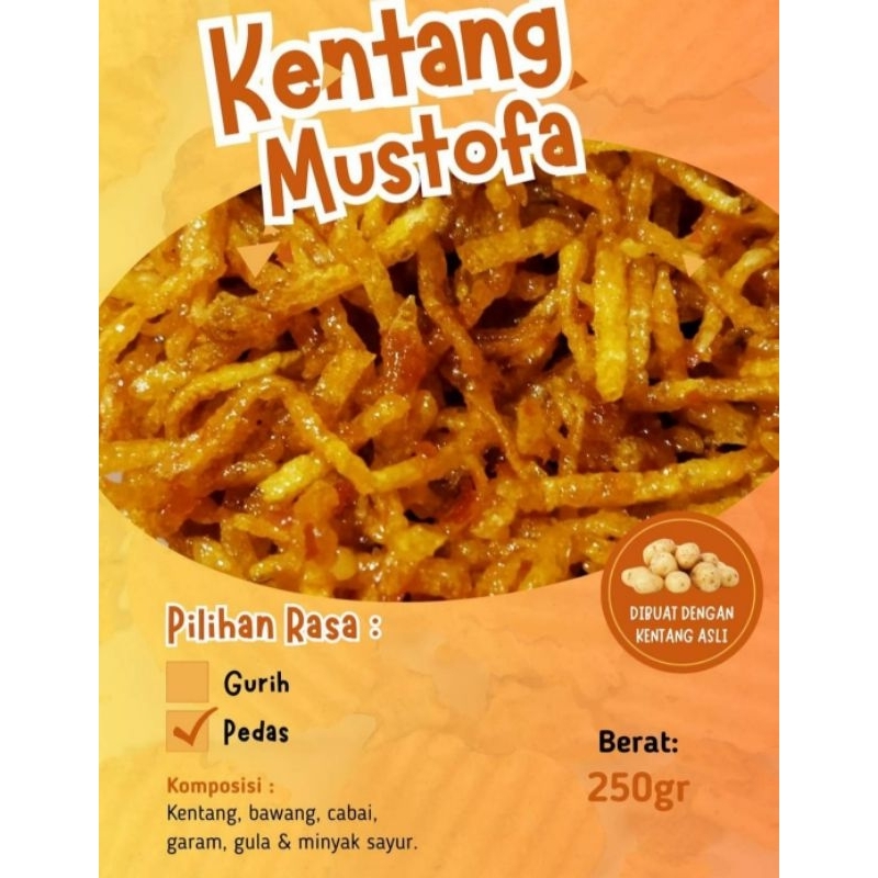 

Kentang Mustofa 200gr & 250gr Kentang Mustopa rasa cabai Krispi tanpa MSG kualitas Premium