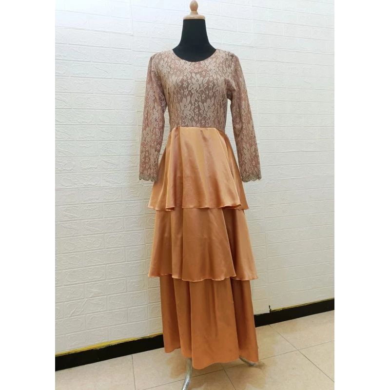 TK1 Gaun Pesta Cream Brokat (PL)