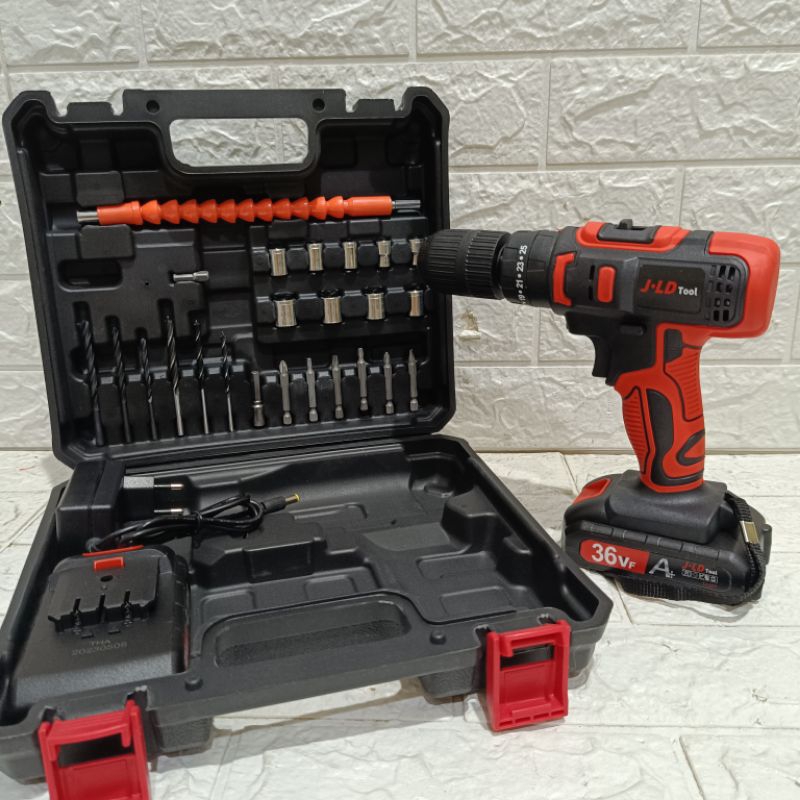JLD 36-1 MESIN BOR BATERAI 13MM JLD CORDLESS DRILL 13MM BOR TEMBOK 13MM 2 BATERAI