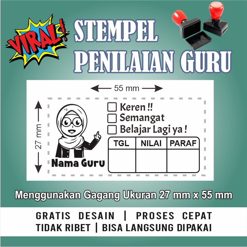 

STEMPEL KOREKSI GURU / STEMPEL PENILAIAN / STEMPEL CUSTOM