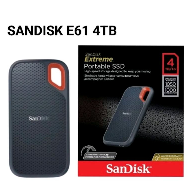 SSD EXTERNAL SANDISK E61 4TB Ssd Portable Sandisk Extreme E61 V2 4 TB 1050Mb/s