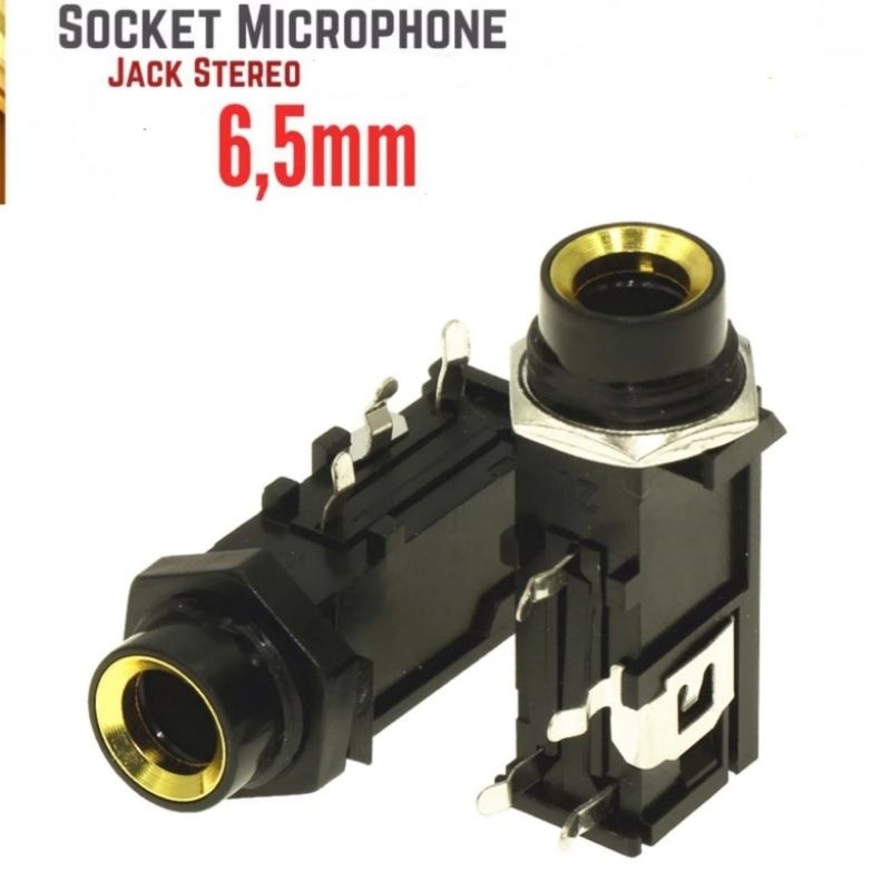 Jack Soket Mic Microphone Headphone Audio Stereo Akai Toa 6.5mm 4 Pin Emas