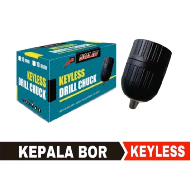 Solid kepala bor keyless 10mm / kepala bor 13mm Drat 3/8