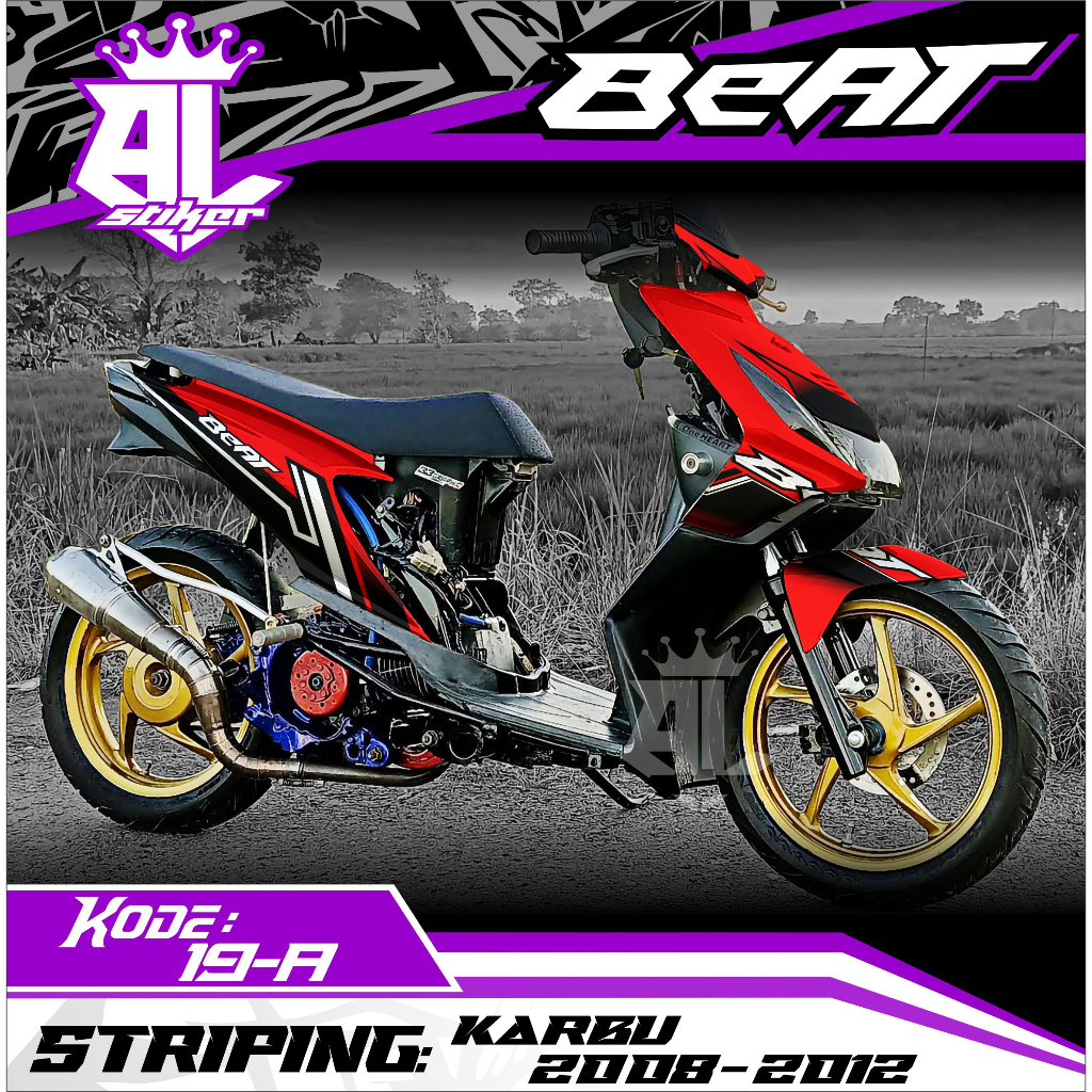 Decal Beat Karbu Full Body Stiker Beat Karbu 2008-2012 Desain Grafis Simpel Terbaru - BL STIKER kode