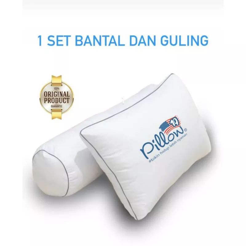 1 set bantal + guling - 1kg isi 2 - bantal pillow bantal guling hotel murah