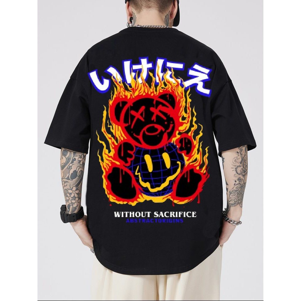 Baju Kaos T-shirt Bermotif BERUANG API - Kaos ABSTRACT ORIGINS - Kaos Teddy Bear Boneka Beruang - Ka