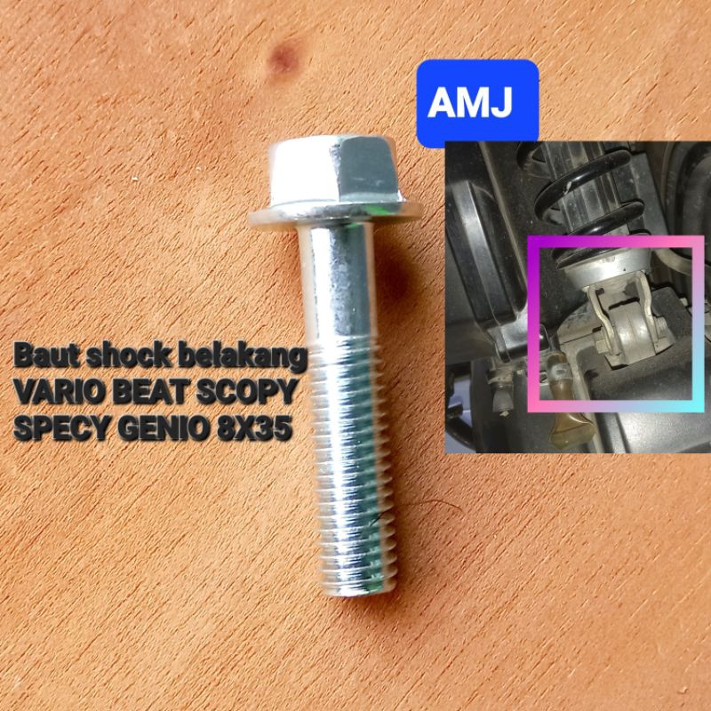 Baut Fleng bolt 8X35 Shock Beker Belakang Baut 12 Matic Honda Beat Scoopy Spacy Vario 110 125 150