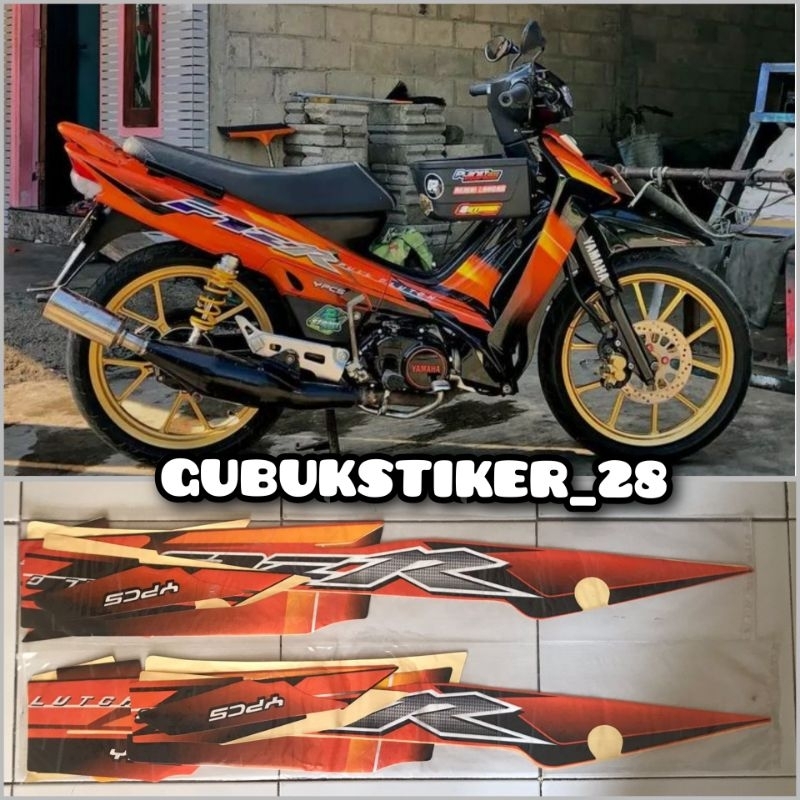 STRIPING STIKER LIS BODY MOTOR YAMAHA FIZ R 2003 FULL CLUTH OREN HITAM