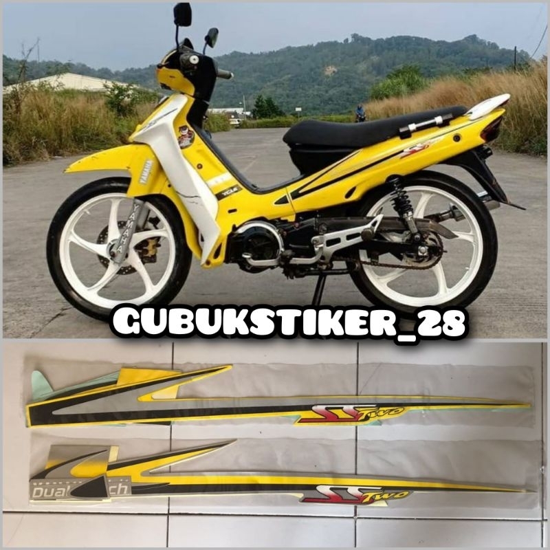STRIPING STIKER LIS BODY MOTOR YAMAHA FIZR F1ZR SS TWO 2 KUNING HITAM