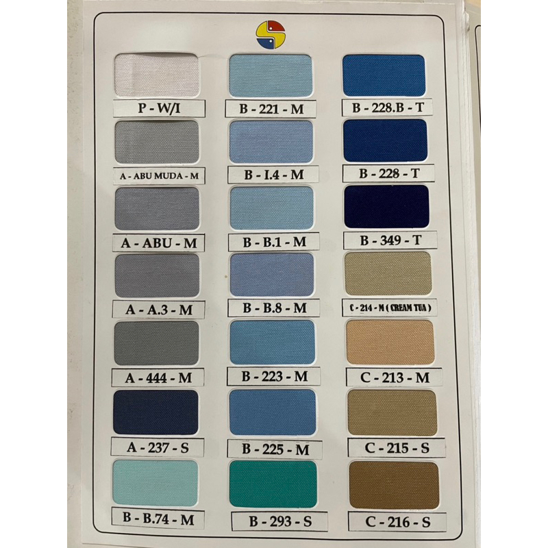 Kain Oxford Sariwarna Asli - ROLL GROSIR (OXFORD SWA) Kain Seragam Sekolah