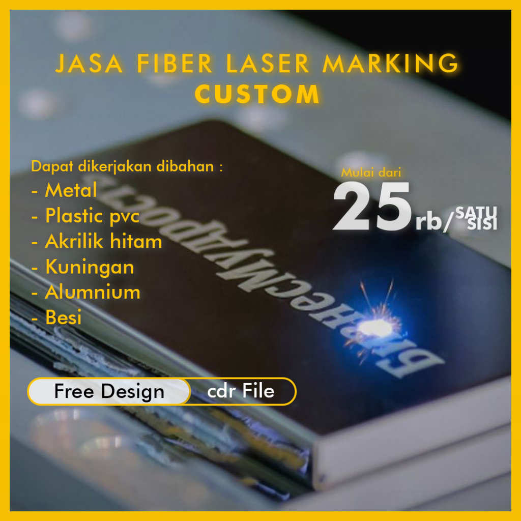 Jasa Laser Fiber Marking | Engraving Plat Besi | Grafir Laser Plat | Grafir Besi | Grafir Plat