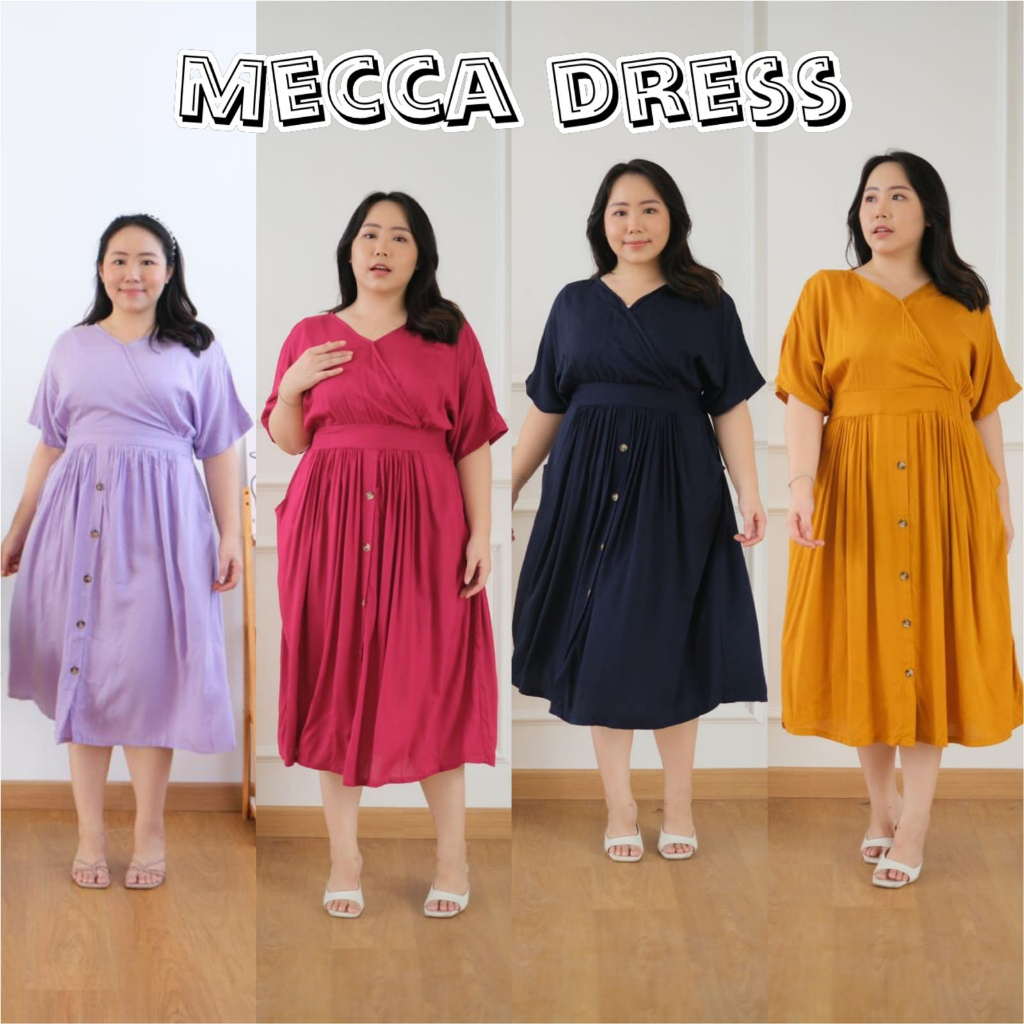 JUMBO MECCA DRESS BIGSIZE MATERIAL KATUN RAYON FIT TO XXL MIDIDRESS