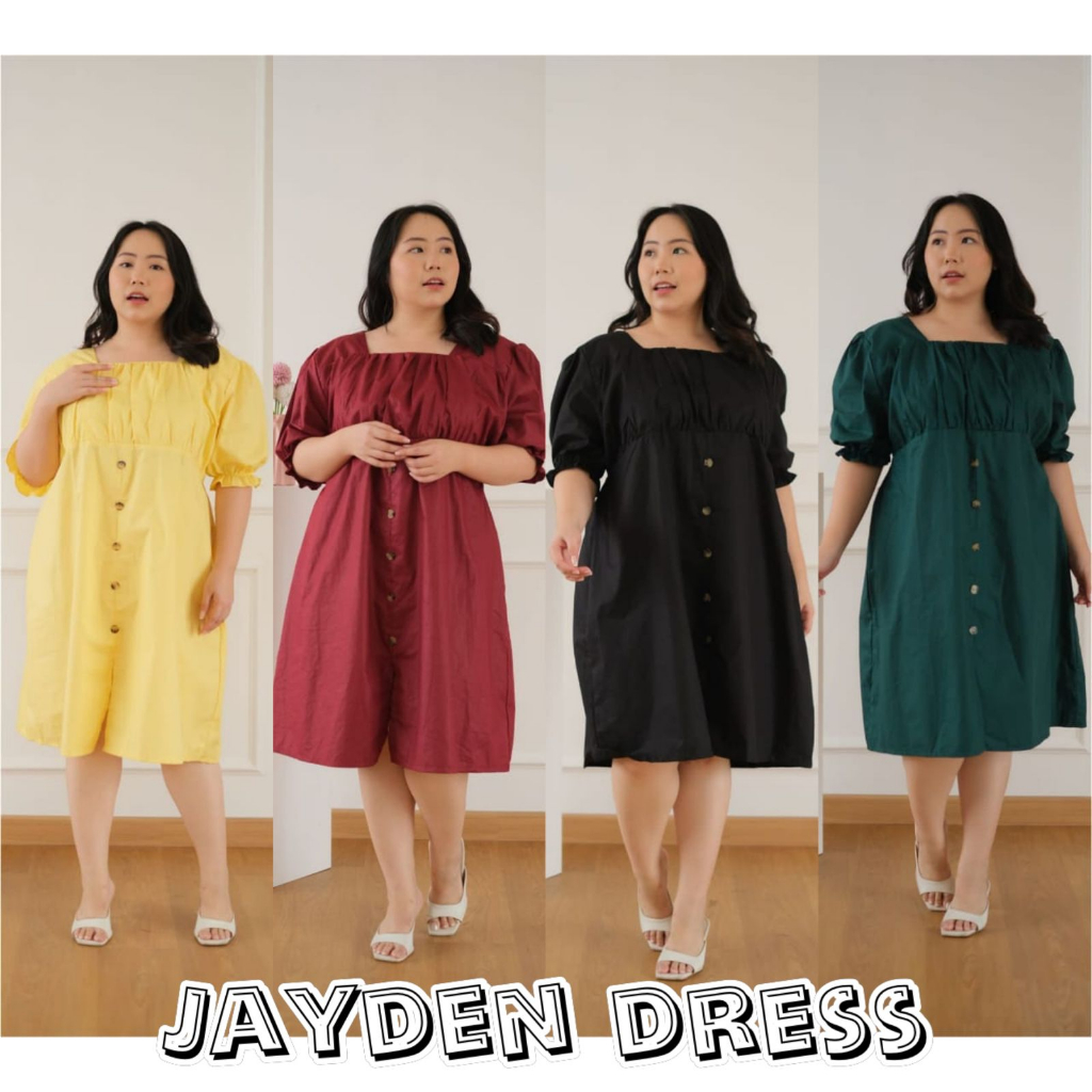 JUMBO JAYDEN DRESS BIGSIZE MATERIAL KATUN POPLIN HQ FIT TO XXL MIDIDRESS