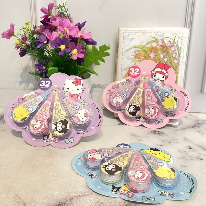 

Correction Tape Sanrio 1 set Isi 4 Pcs Tipex Sanrio Melody Kuromi Purin Alat Tulis Sekolah Asthetic Kekinian Termurah