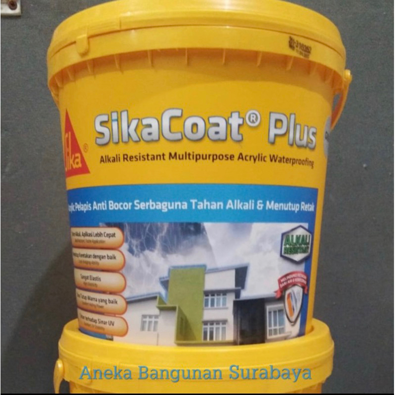 SikaCoat Plus 4kg galon | Sika Coat pelapis anti bocor waterproof eksterior dan atap