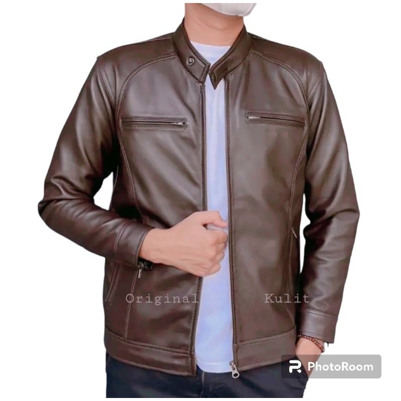 Jaket kulit pria model terbaru Original 100% kulit domba Asli / jaket kulit asli Garut / jaket kulit / jaket