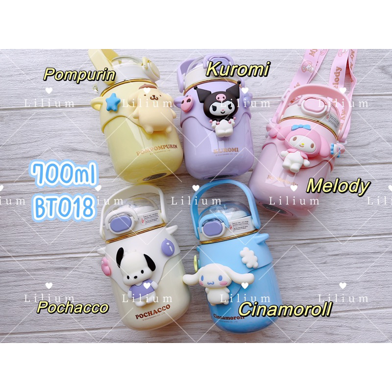 Botol termos sanrio ori 700ml BT018 botol minum anak tumbler melody cinnamorol kuromi pochacco