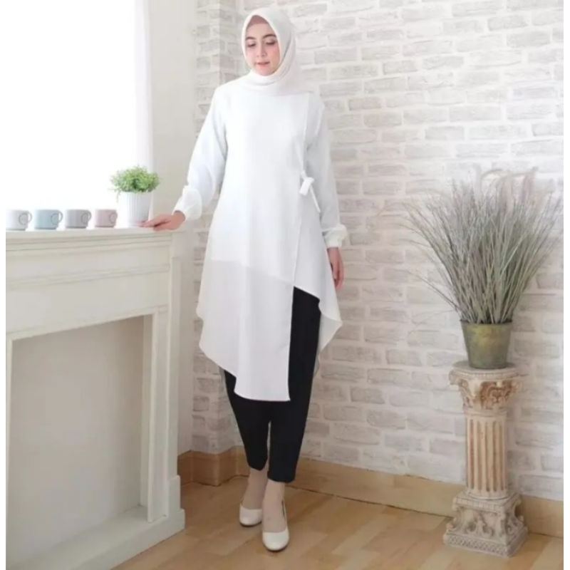 Tunik putih |Tunik wanita terbaru 2023 | Tunik jumbo 3XL-4XL | Tunik lebaran | atasan wanita kekinia