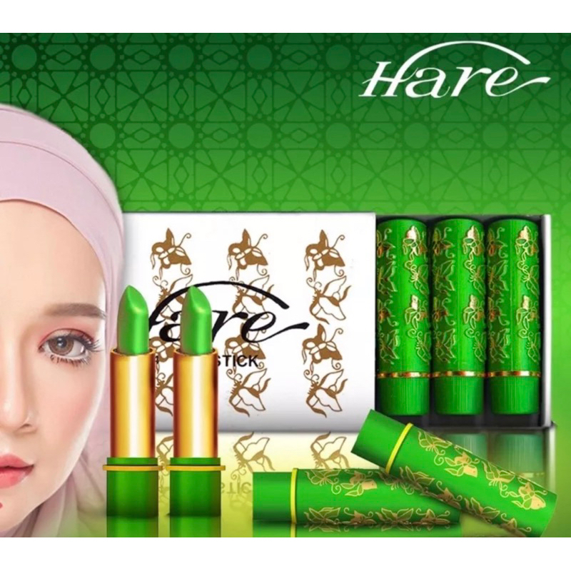 Lipstik Hare/Lipstik Hare Hijau 33 Original/6pcs(1 Pack)-Lipstik Oleh2 Haji&Umroh