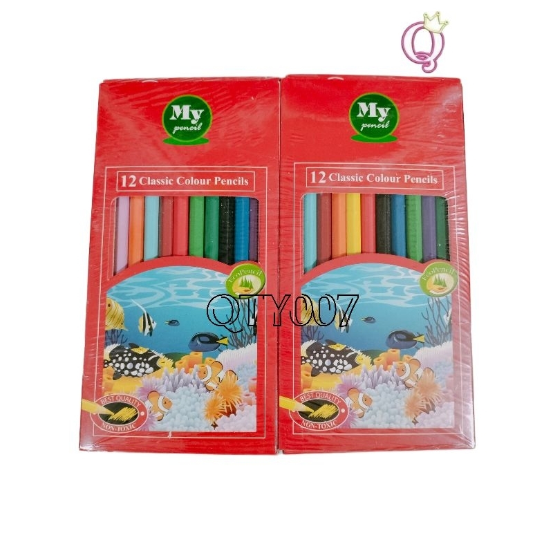 

Pensil 12 Warna panjang MY / Pensil Warna MY Besar / colloring paper box