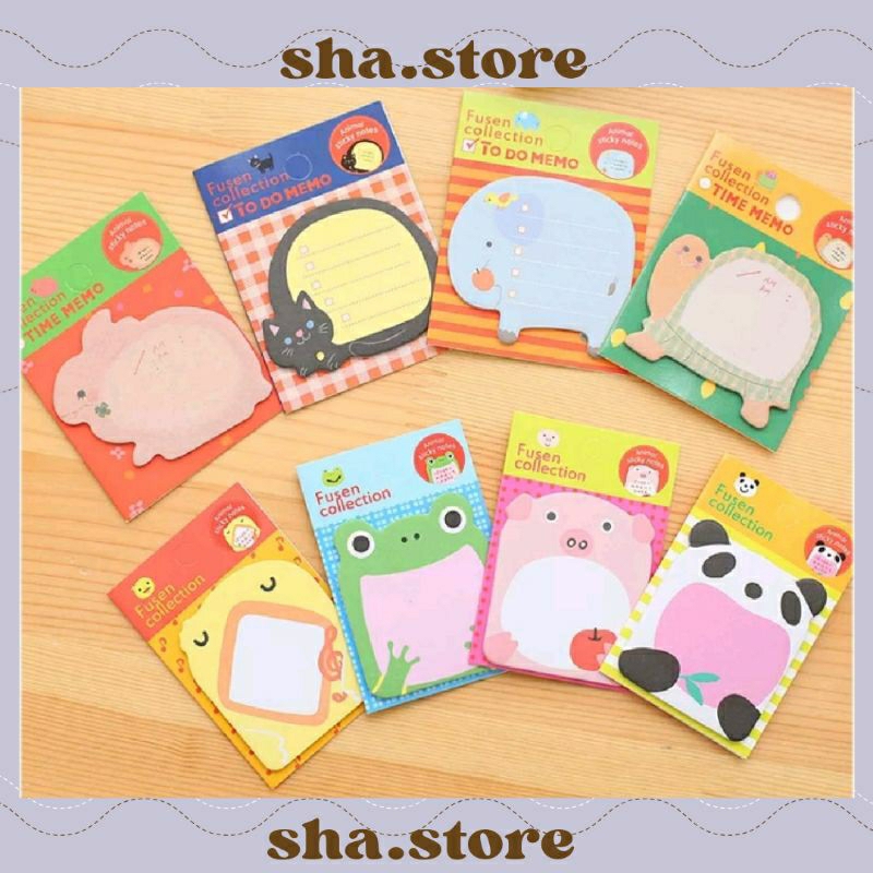 

LS. Sticky Notes Motif Hewan Tempelan Kertas Catatan Memo