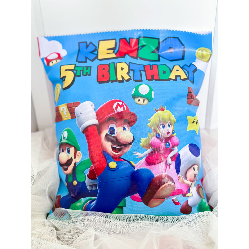 

Mario Bross Pouch Snack Birthday / Kantong Souvenir Ulang Tahun