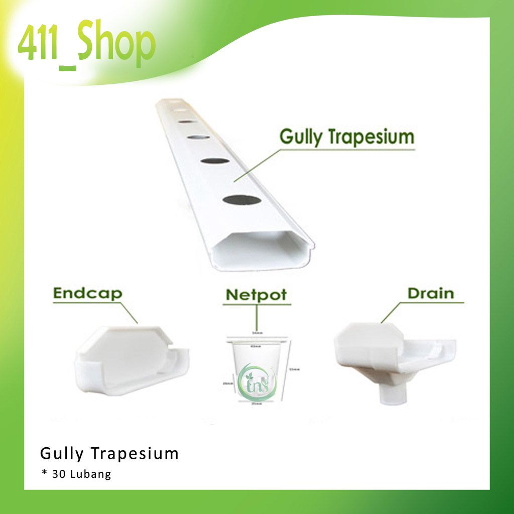 Hydroponik Gully trapesium 4 meter