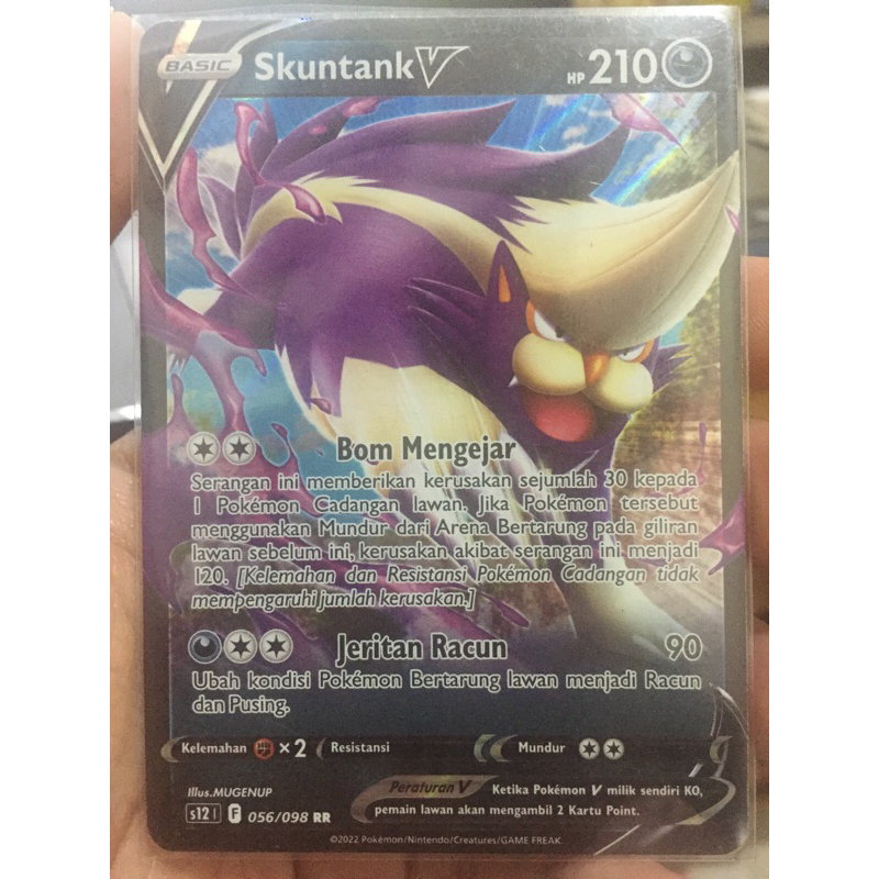 KARTU POKEMON SKUNTANK V RR INDONESIA HOLO