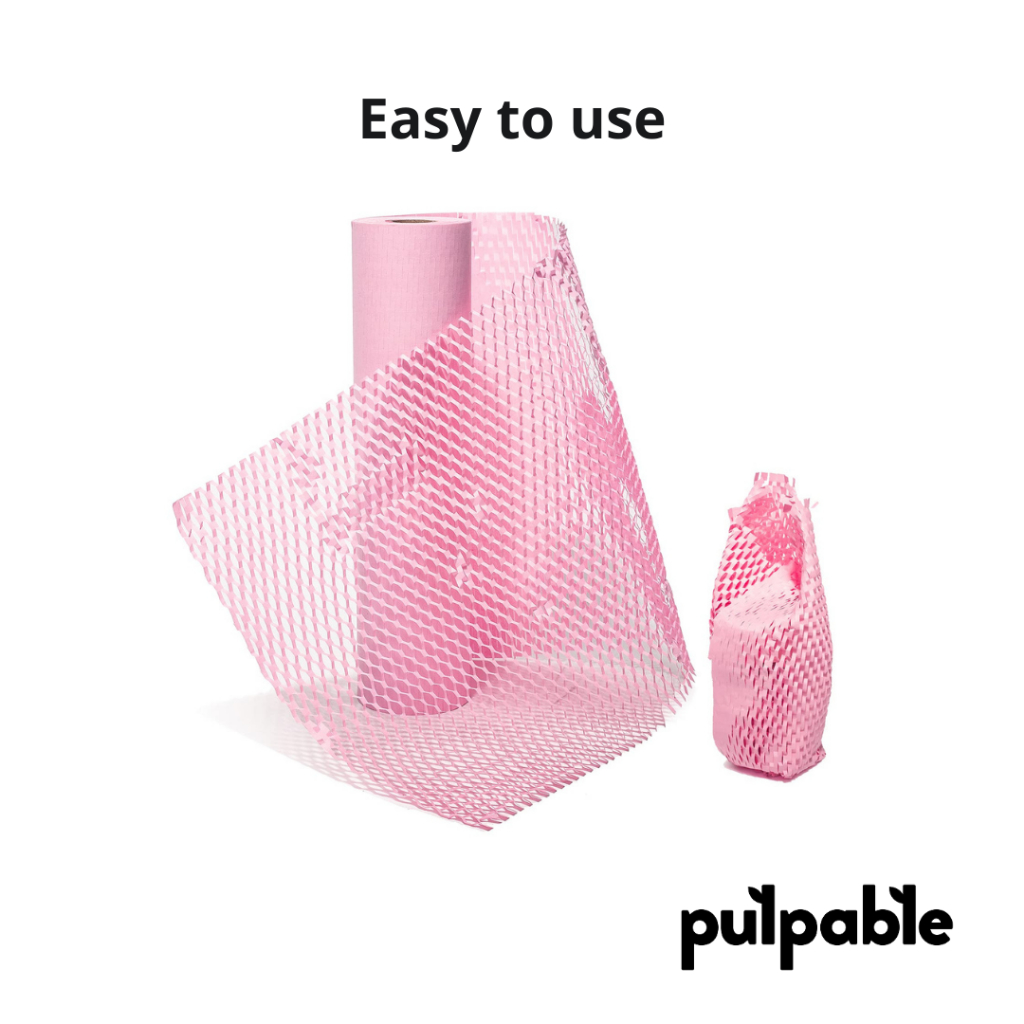 

10m Pink Honeycomb Paper Wrap / Eco Bubble Wrap- Pulpable merah muda