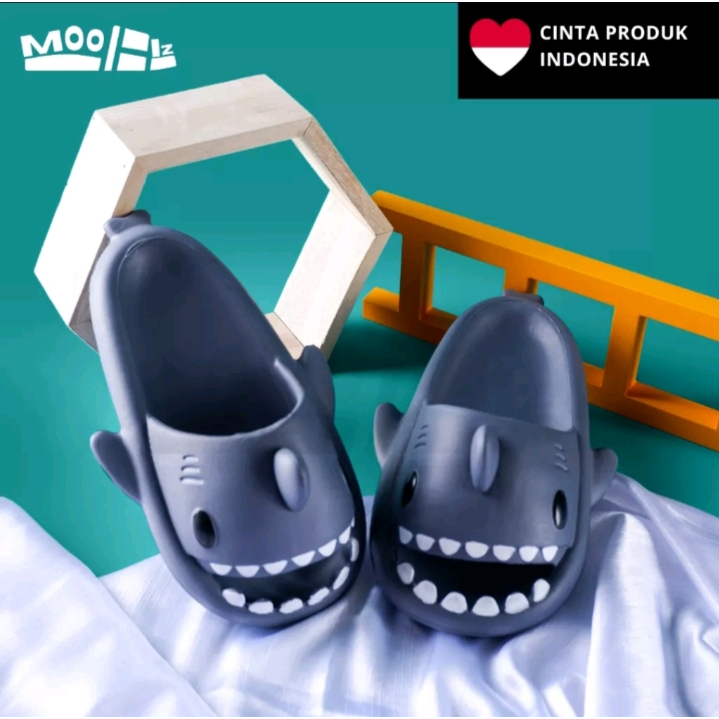 Sandal Hiu Dewasa pria Wanita / Sandal Shark Model Hiu EVA / Sandal ikan hiu couple / Sandal slop un