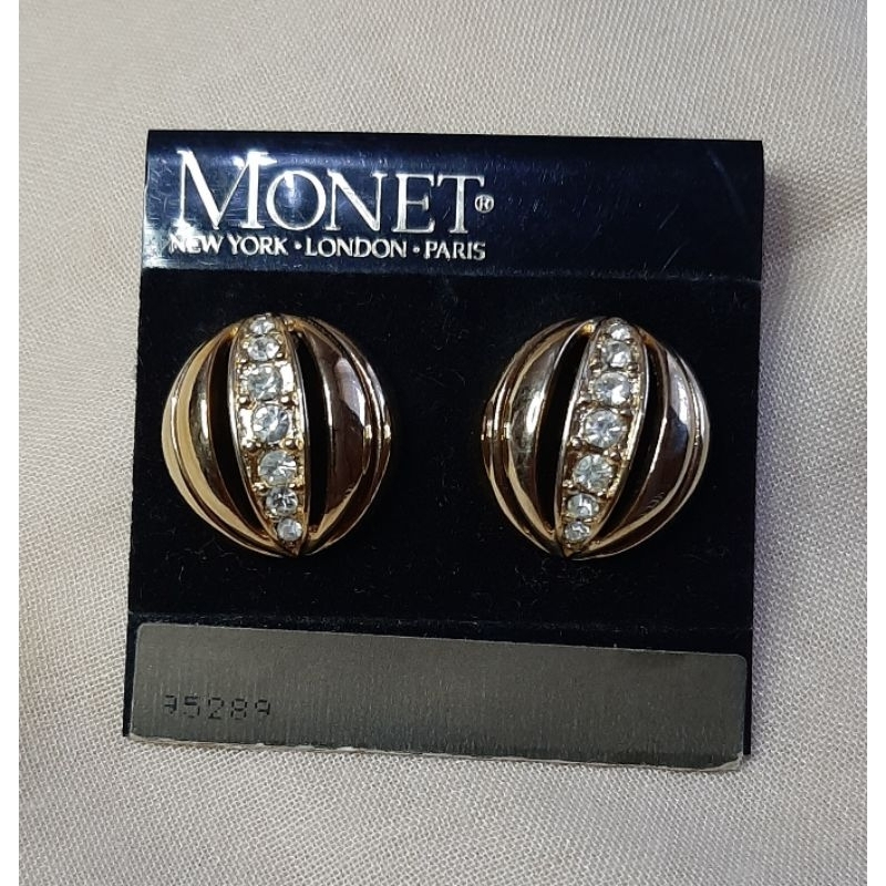 anting Monet goldtone model berlian