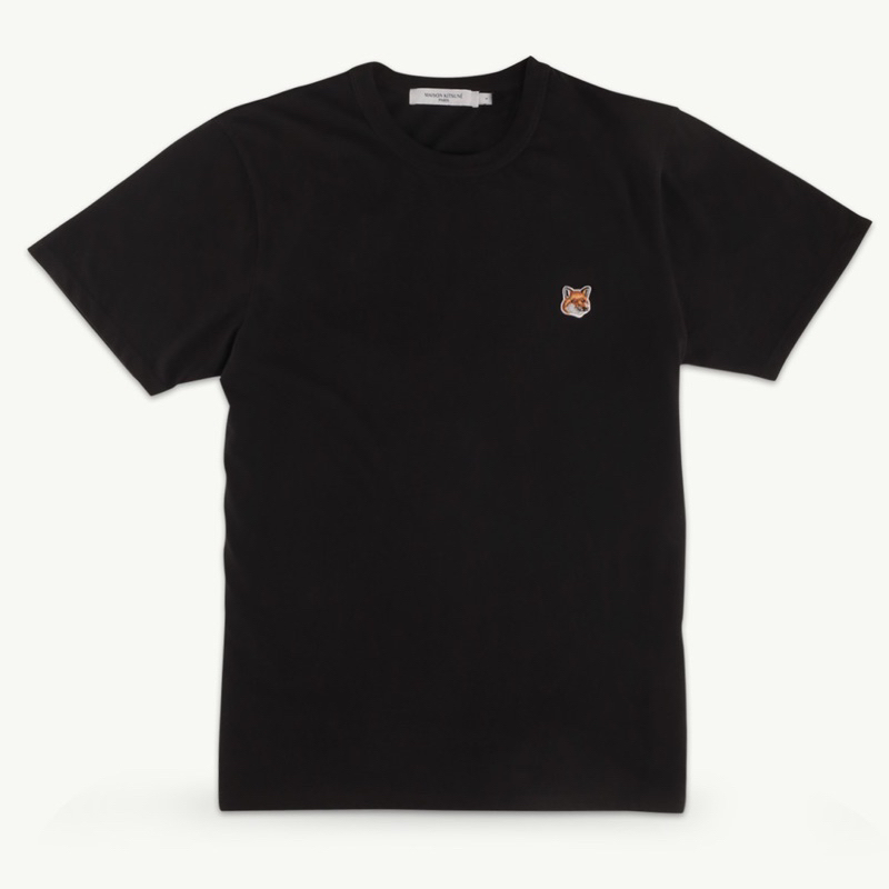 MAISON KITSUNE Men Fox Head patch Classic T-Shirt in Black