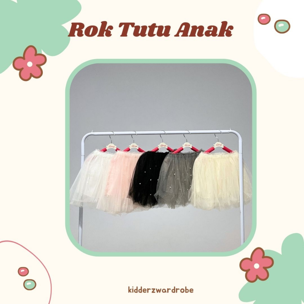 Rok Tutu Pendek Anak Premium- Import corak mutiara