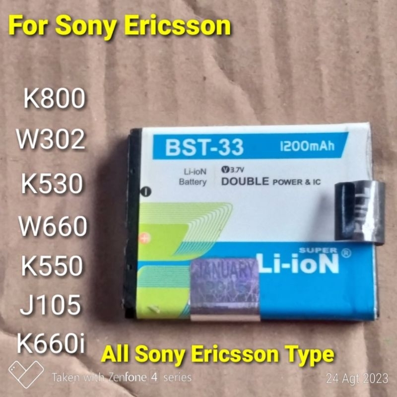 Batre Baterai Battery Bekas Cabutan Copotan / Sony Ericsson / BST-33