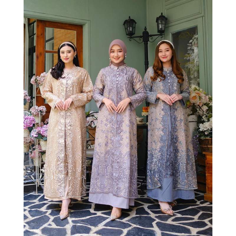 ARAFIKA Dress - Baju Kondangan Wanita Kekinian - Gamis Pesta Mewah Elegan - Gamis Brukat - Tanahaban