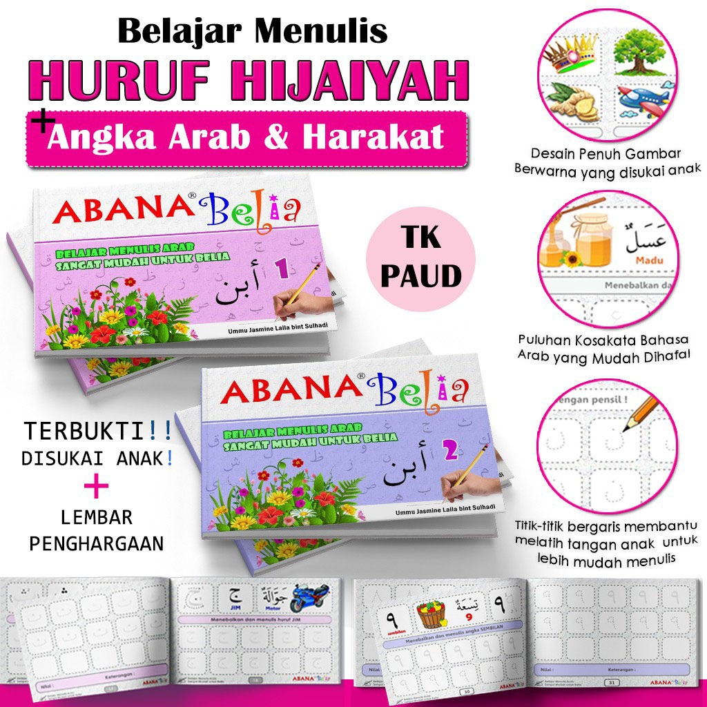 [TK/PAUD] Belajar Menulis Huruf Hijaiyah dan Angka Arab untuk Anak - ABANA Belia