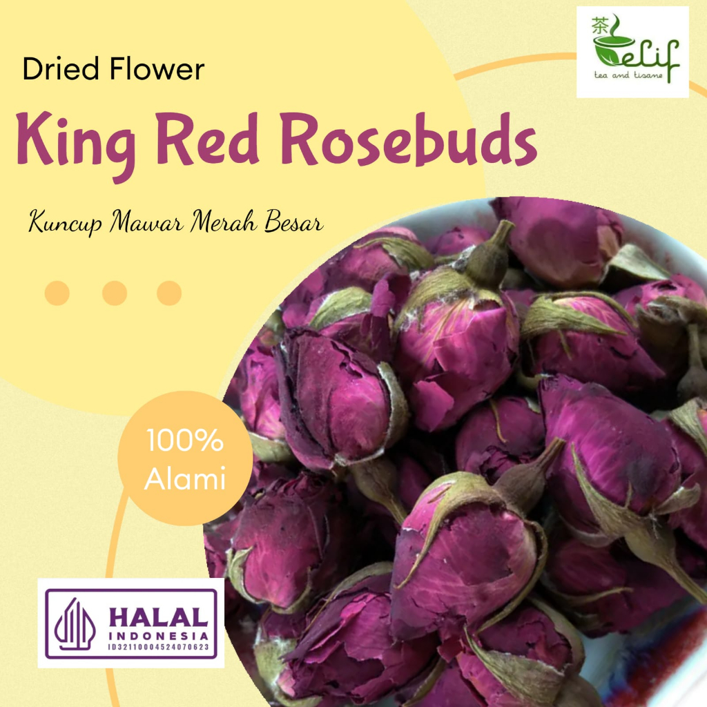 

ELIF TEA Bulk Pack King Red Rosebud Tea Kuncup Mawar Merah Besar