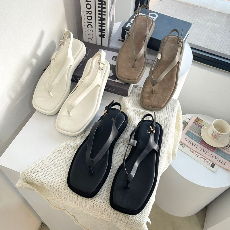 Strappy wedges sandals by Zara import high quality fashion shoes sandal tali wanita kantor kerja cas