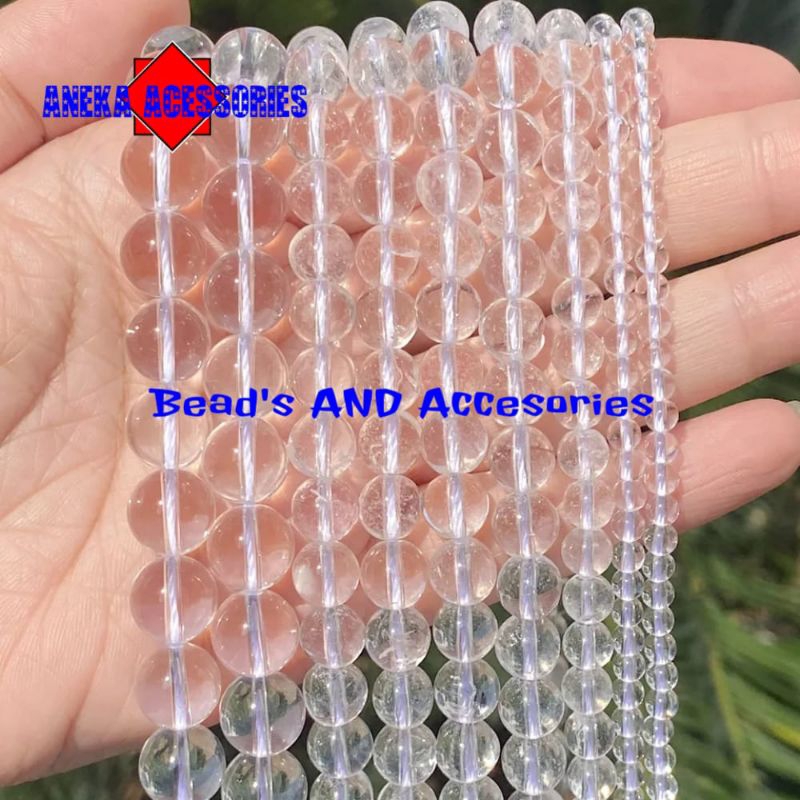 MANIK MANIK KRISTAL CLEAR QUARTZ MOTE BULAT BENING TRANSPARANT