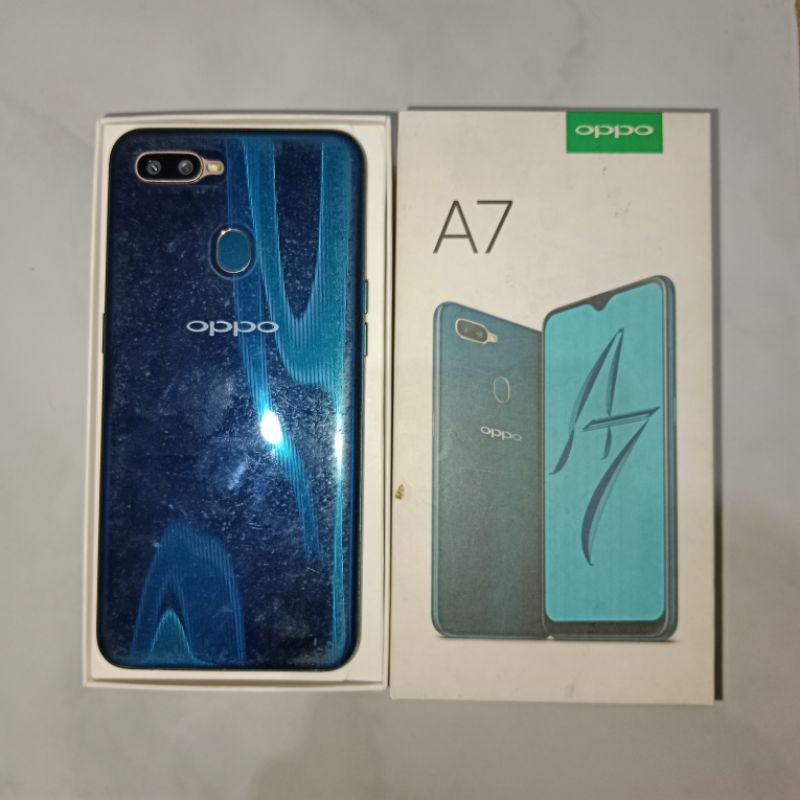 Oppo A7 Second Ram 4/64 Fullset ORI