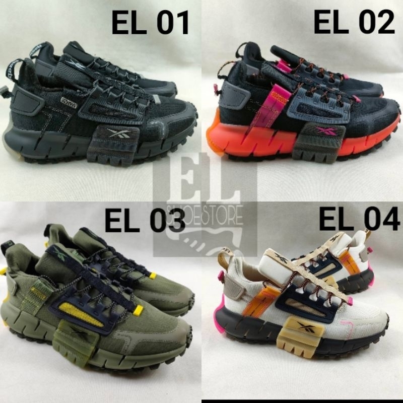 Sepatu Sneakers Lari Pria Reebok Zig Kinetica Edge Grey Running Shoes Premium Original