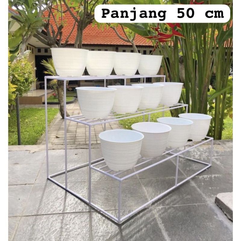 standing pot / rak bunga besi susun 3 /  rak bunga / rak susun / rak besi serbaguna