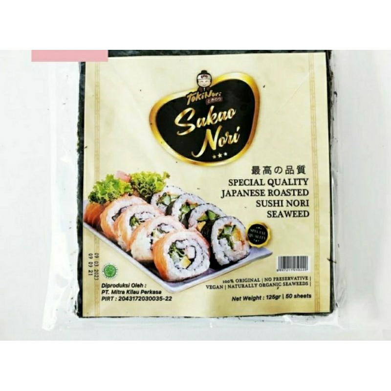 

Sakao Nori Special Grade isi 50pcs Lembar Rumput Laut Sushi BEST Halal
