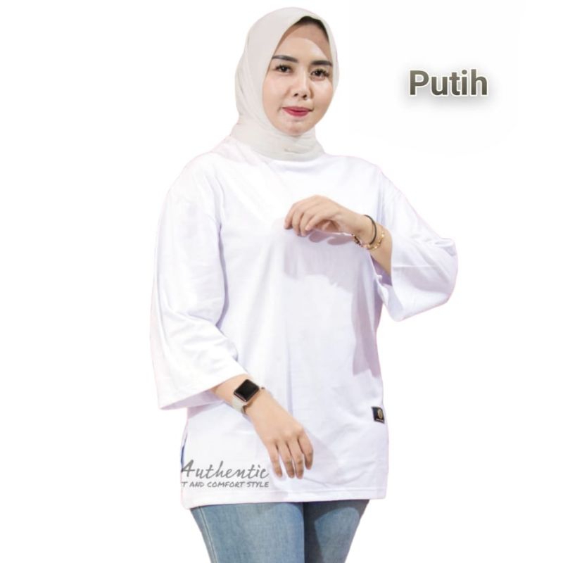 Kaos Wanita Oversize Terlaris Motif Polos Putih