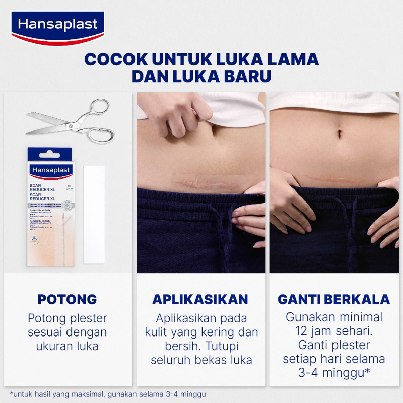 Hansaplast Plester Bekas Luka XL JUAL SATUAN / LEMBAR - Menghilangkan Bekas Luka &amp; Keloid