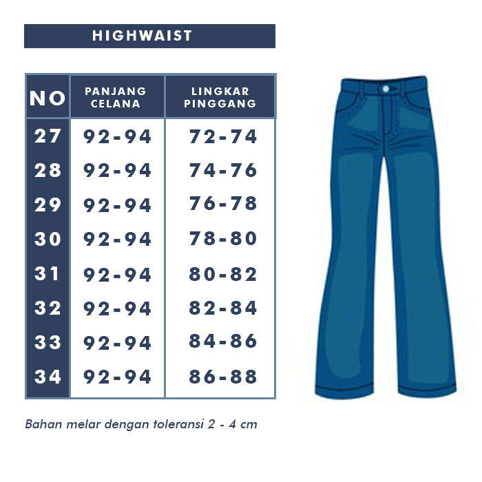 100% aman hw highwaist cutbray jeans wanita stretch, rawis kekinian, long pants - celana cutbray