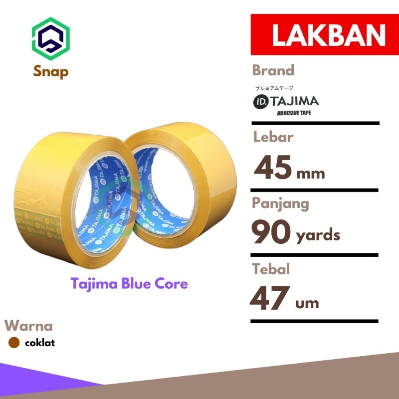 

Lakban Coklat Bening 45 mm x 90 yards Lengket Murah Ekonomis Tajima