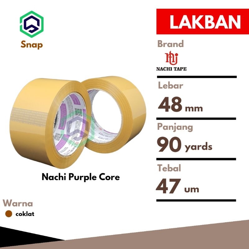 

Lakban Coklat Bening Nachi 48 mm x 90 Yards Tebal Lengket Rekat