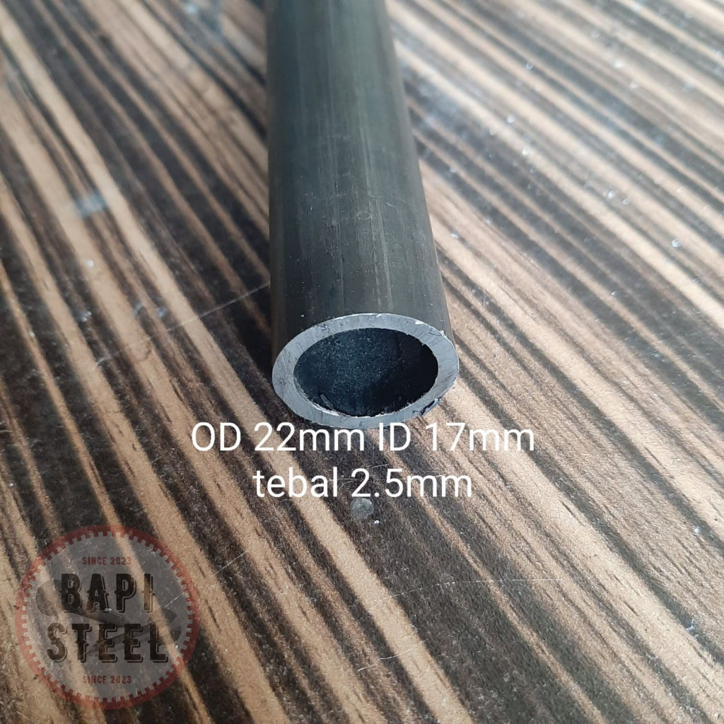 pipa besi seamless OD 22mm ID 17mm tebal 2.5mm