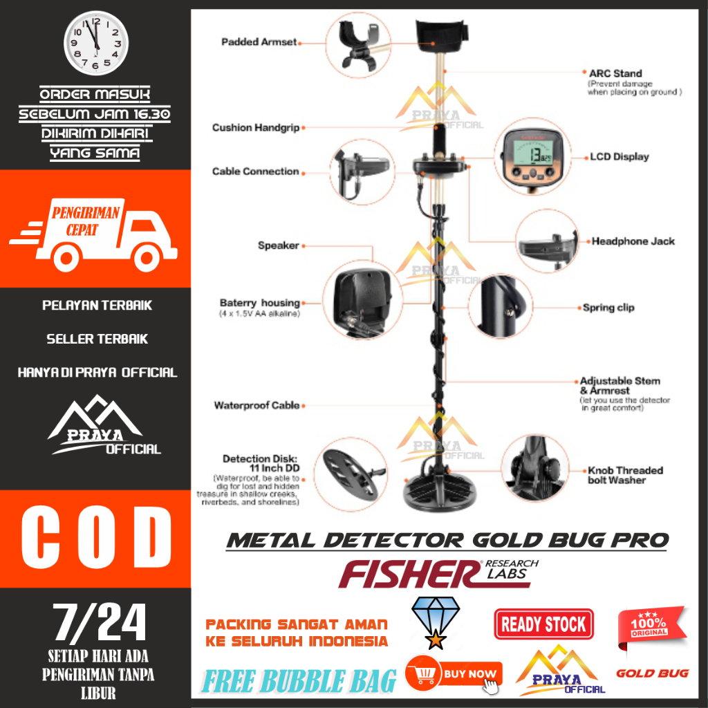 Sale Professional Fisher Gold Bug Pro Digital Multifungsi Detector dengan Presisi Tinggi Metal